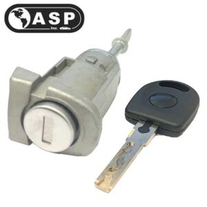 1998-2006 Volkswagen Audi / HU66 / LH Driver Door Lock Cylinder / Coded / D-31-127 (ASP)