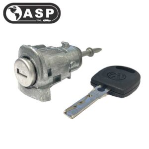 2001-2006 Volkswagen Audi / HU66 / LH Driver Door Lock Cylinder / Coded / D-31-129 (ASP)